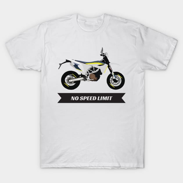 Motorcycle Husqvarna 701 quote No Speed Limit T-Shirt by WiredDesigns